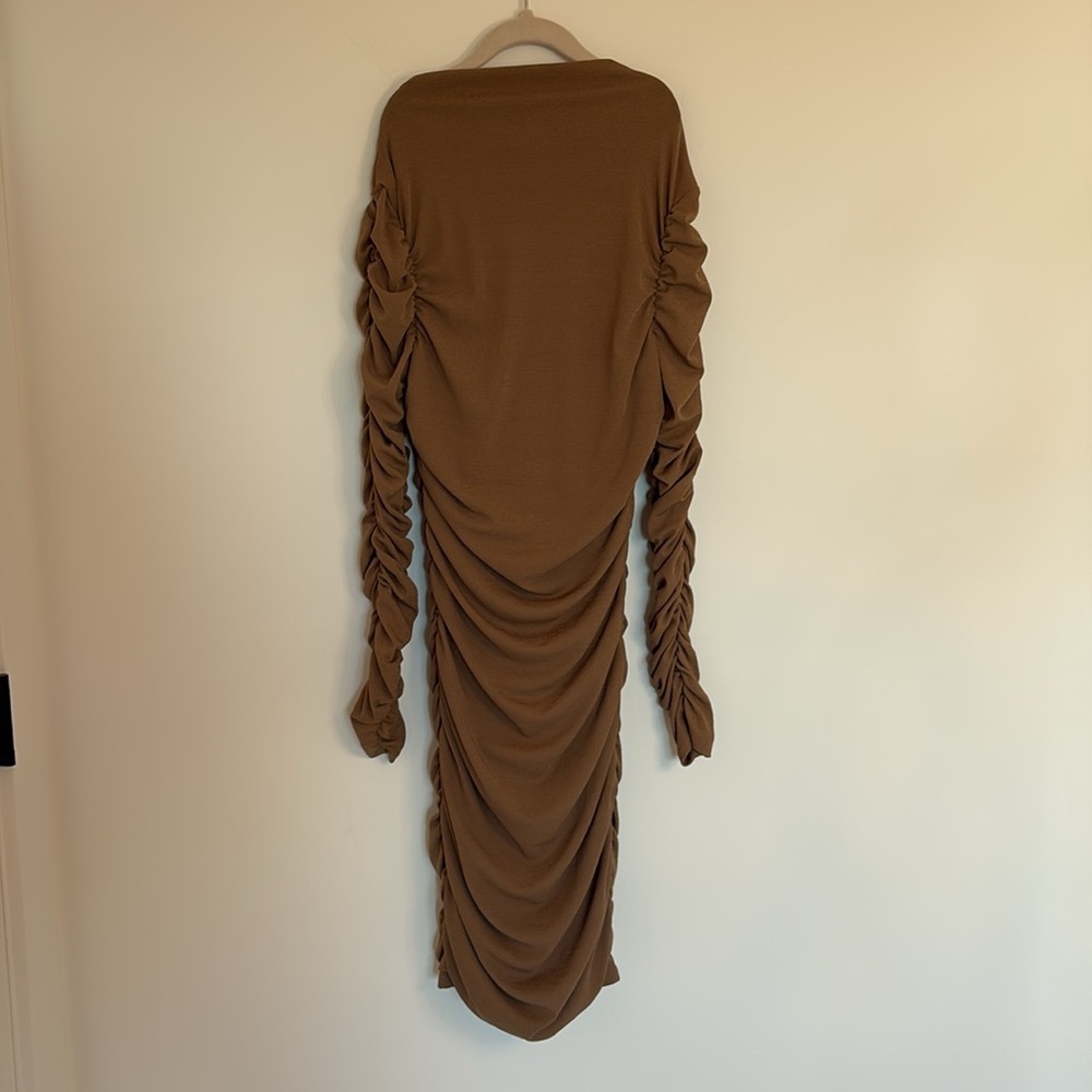 Astr Brown Ruched Mini Dress - Picture 2 of 8